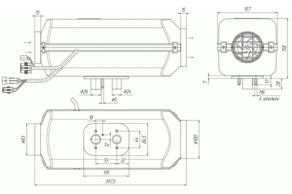 Схема воздушного отопителя Планар 44Д-12-GP-S-4kW